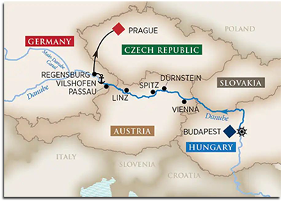 2025 Danube Cruise Map